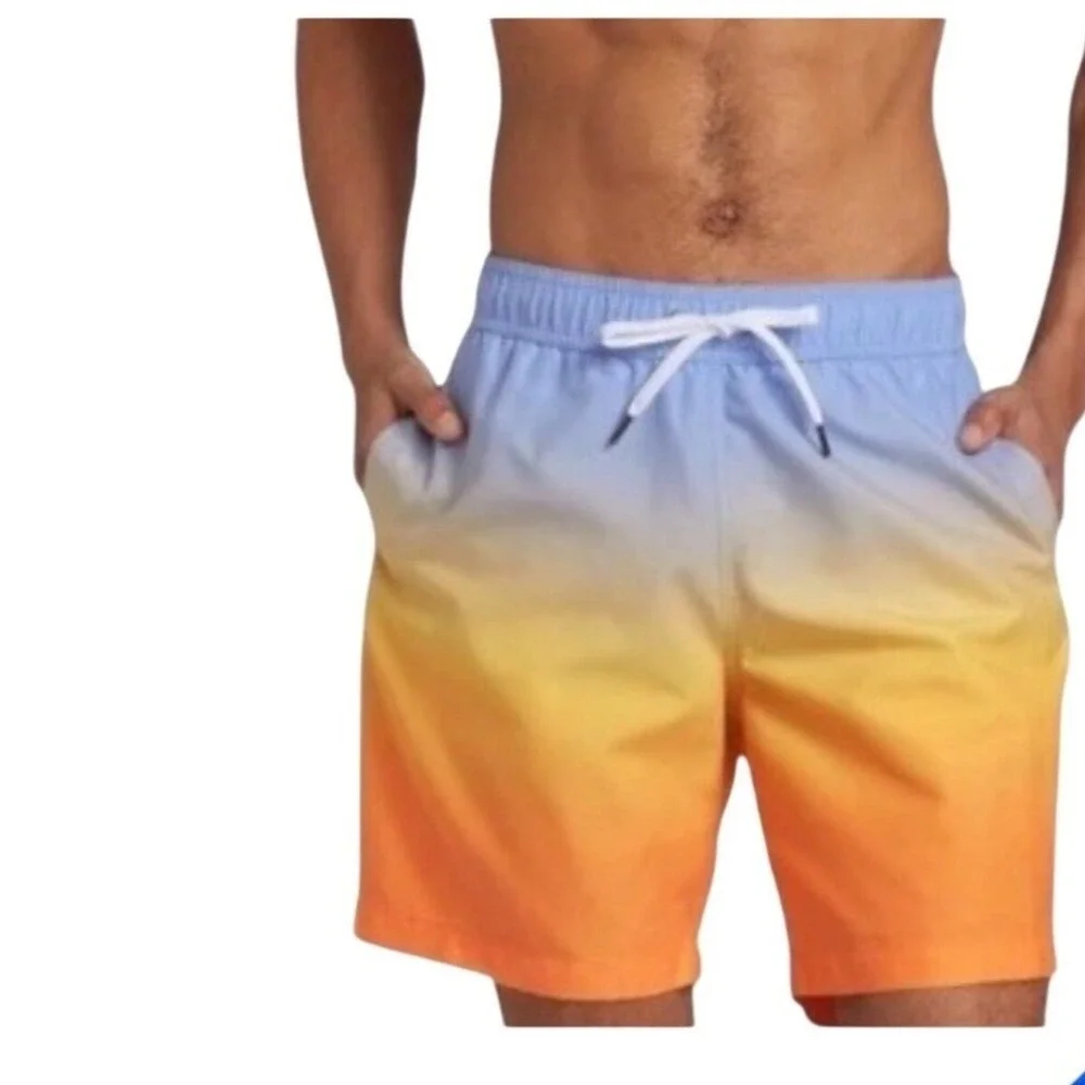 Saks Fifth‎ Avenue Ombré Swim Trunks S Beach Boating Vacation